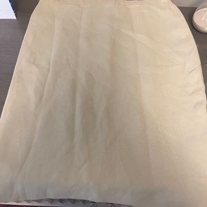 Giorgio Armani Skirt 12 Light Yellow Wool Viscose Pencil Luxury Italy Ladies